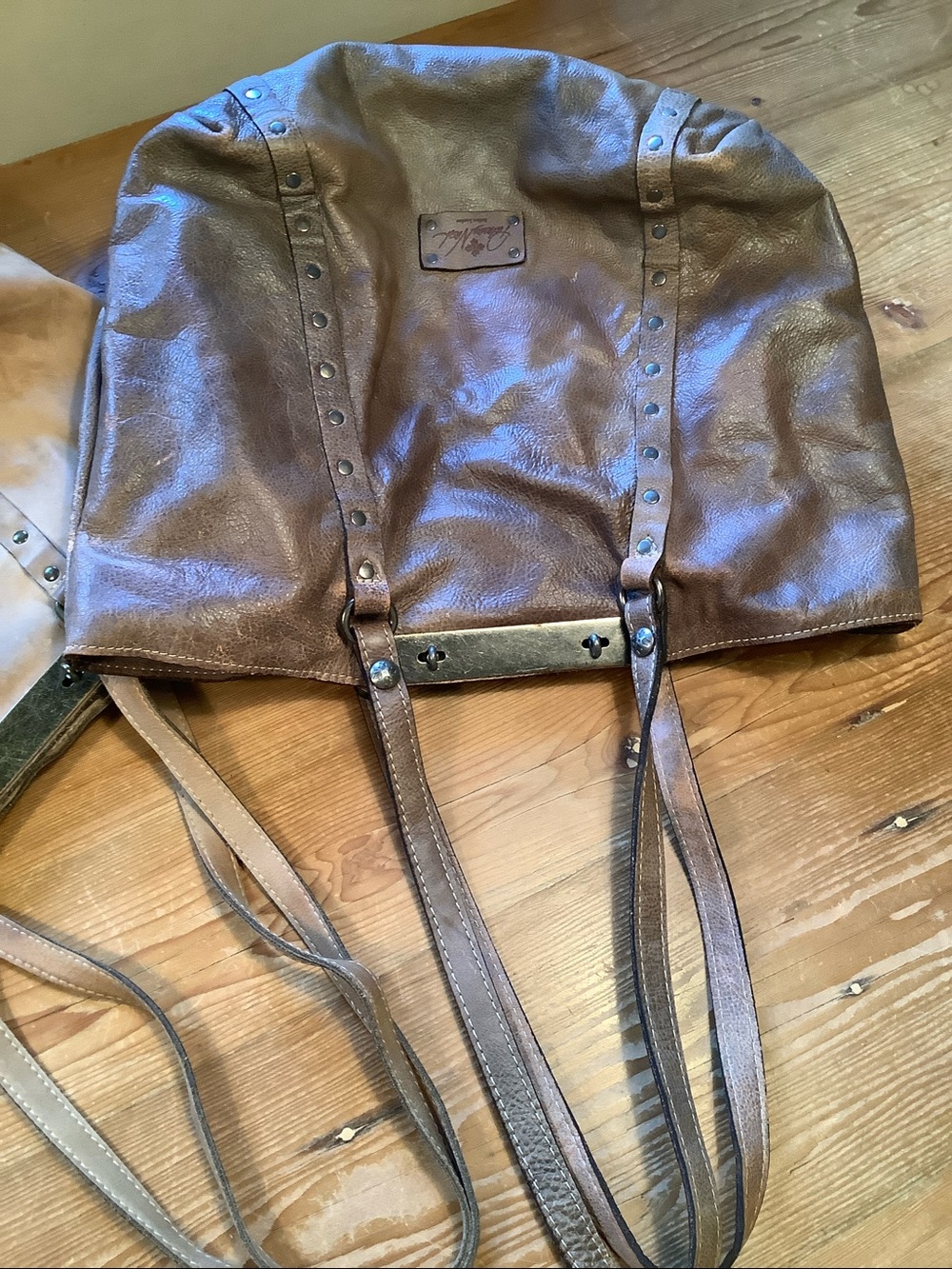 Patricia Nash Benvenuto *PROJECT* Tan & Brown Leather Tote Bags Lot - Picture 15 of 16